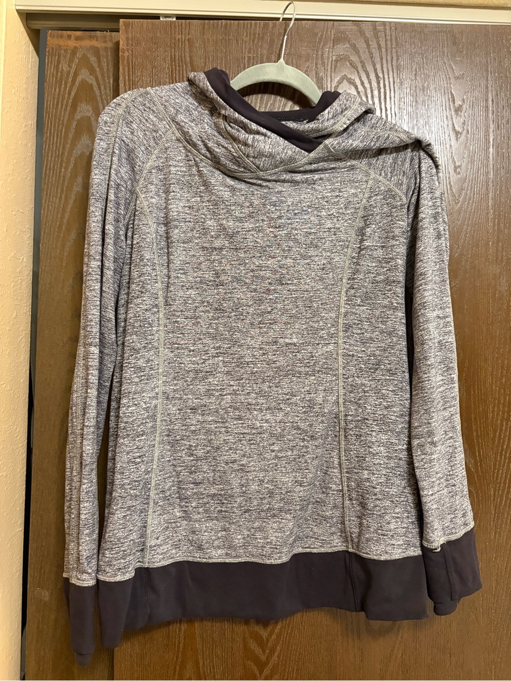 lululemon athletica Heathered Gray Hooded Pullover with Dark Trim